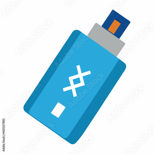 Blue bluetooth usb adapter with white logo