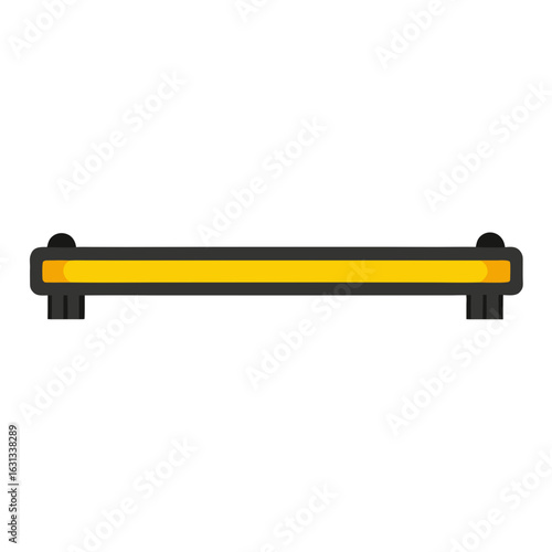 Yellow and black safety barrier bar with rounded ends