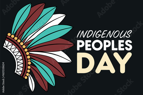 Indigenous Peoples Day celebration with feathered headdress and text culture