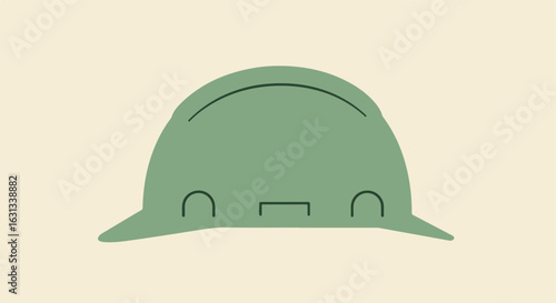Green minimalist abstract turtle upside down on plain backdrop, for digital art