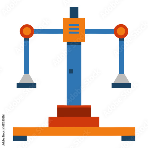 Modern stylized balance scale illustration