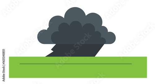 Thunderstorm over greenland. Climate change. Disaster. Illustration for web