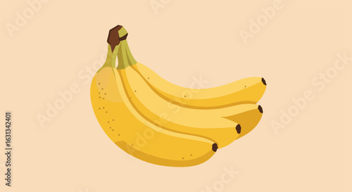 Bunch of bananas against a plain backdrop, used to illustrate healthy eating habits