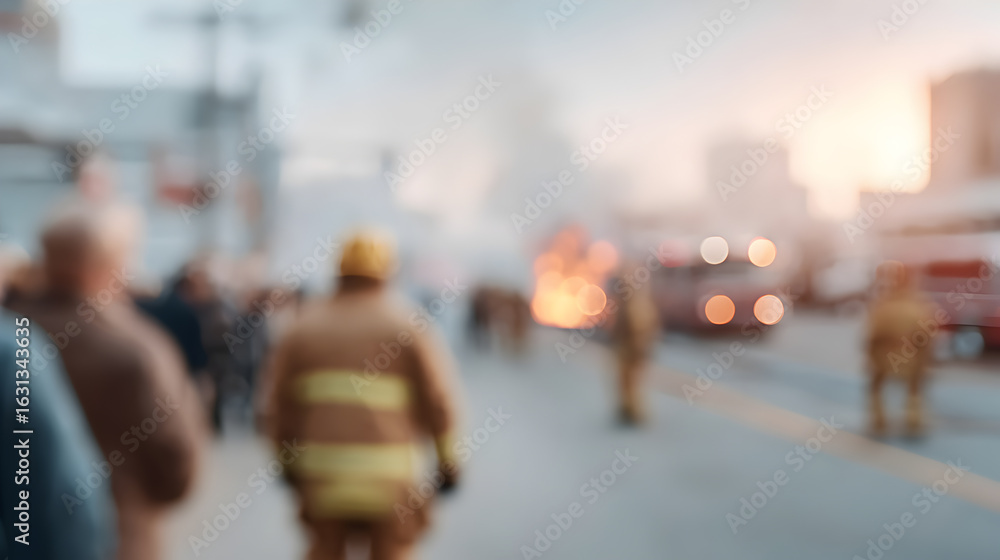 Fototapeta premium firefighters tackling a blaze