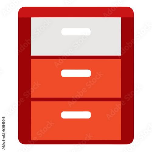 red office folder isolated on white