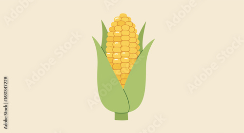 Isolated Corncob on Beige Background for Farm-to-Table Marketing