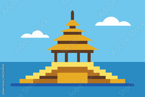 vector illustration of a buddhist temple