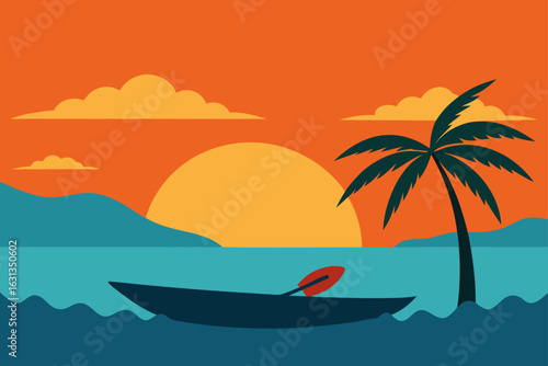 tropical island with palm trees