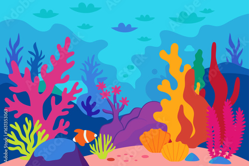 coral reef with fishes
