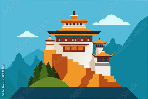 vector illustration of a temple