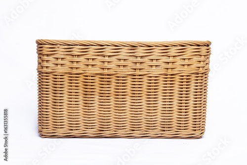 Rattan basket container for all your needs on a white background