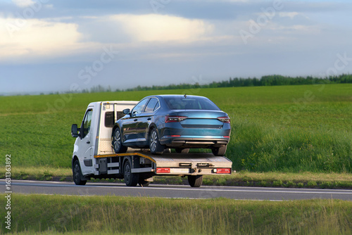 Wallpaper Mural Car being towed after breakdown on highway Torontodigital.ca