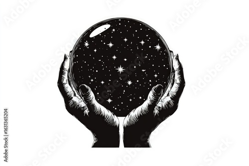 Hands holding a crystal ball with stars (1)