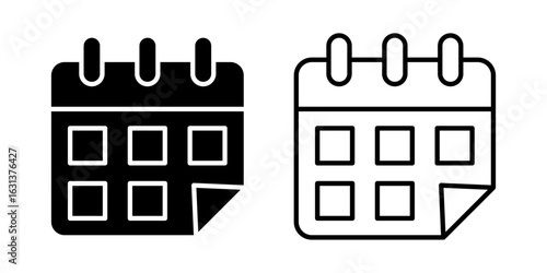 Vector illustration of Calendar icon set isolated on transparent background