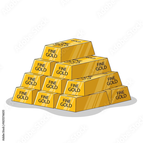 A gleaming pyramid of fine gold bullion bars symbolizes wealth, prosperity, and secure financial investment, representing ultimate value.