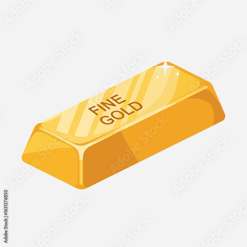 A gleaming fine gold bar, symbolizing wealth, investment, and precious metal value, isolated on a clean background, perfect for financial concepts.