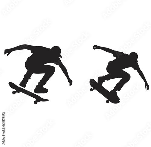 silhouette of a man on a skateboard