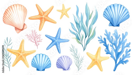 Wallpaper Mural Colorful ocean illustrations Torontodigital.ca