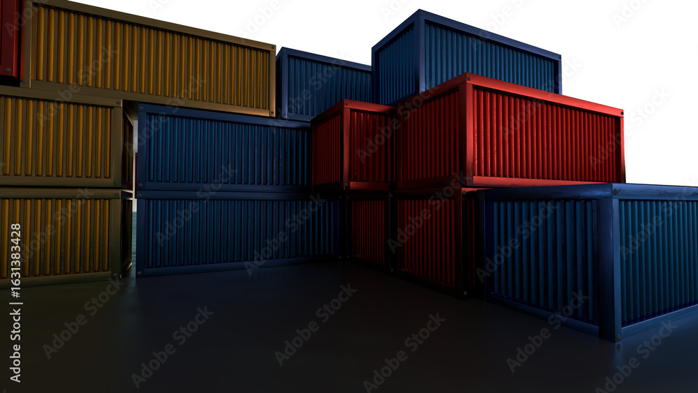 Fototapeta premium container box at cargo freight 