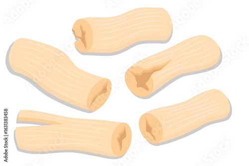 Indonesian snacks Singkong rebus or boiled cassava root vector illustration