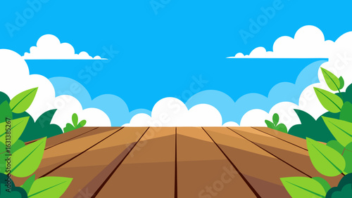 wooden deck ocean sky blue outdoor rustic view