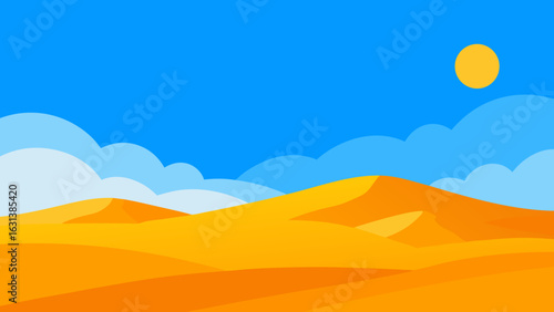 desert scene sky sand bright sunlight summer dry