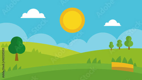 pasture midday sunshine
