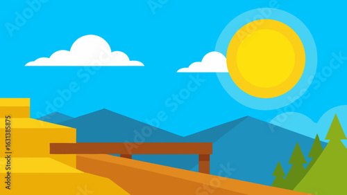 scenic overlook bright sunshine view