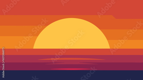 warm sunset calm ocean