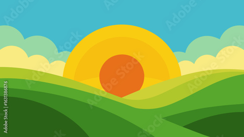 warm sun rolling green hills