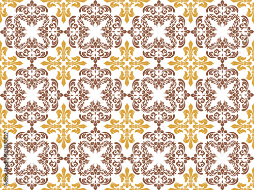 seamless damask pattern  Wallpaper Seamless Texture Vector  Decoration Design Ornament Illustration Floral Art Paper Fabric Ornaments Retro Antique Style Backdrop Textile  Black Geometric 

