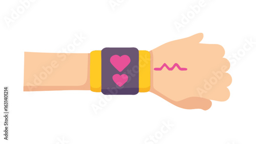 Heart rate monitor smartwatch fitness tracker on wrist for health and wellness monitoring device concept