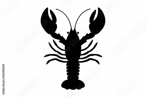 lobster silhouette vector, lobster black icon, lobster symbol