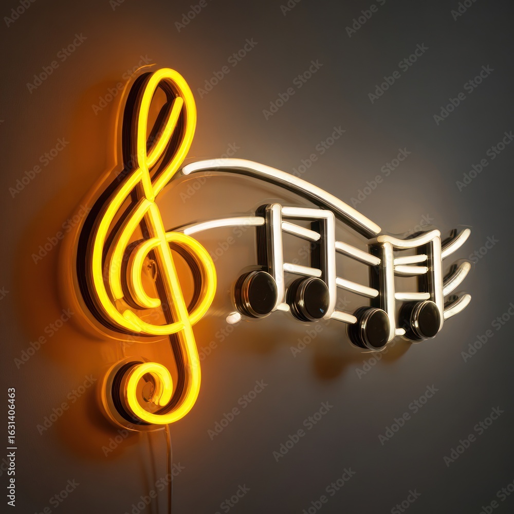 Obraz premium Illuminated music notes