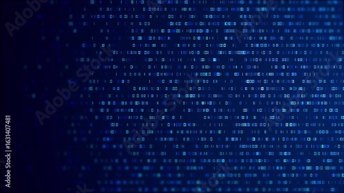 Wallpaper Mural Flowing stream glowing binary code across deep blue background transmission of data, encryption, processing. for cyber space cybersecurity themes, digital communication, futuristic tech, programming Torontodigital.ca