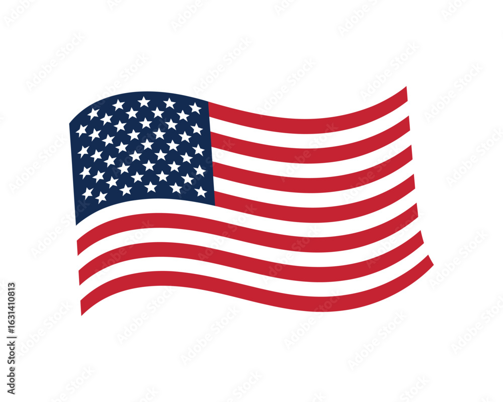 Fototapeta premium Waving American flag with stars and stripes