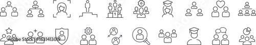 Related Outline Symbol Set. Contains Icons of People, Employers, Couples, Hierarchy for Graphic Design, Web Sites, Cards, Books, Articles
