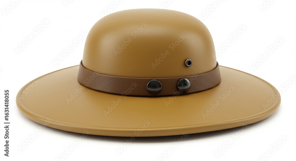 Fototapeta premium Gelber Hut strahlt sanftes Licht aus - Eleganter Sonnenschutz. AI Generated