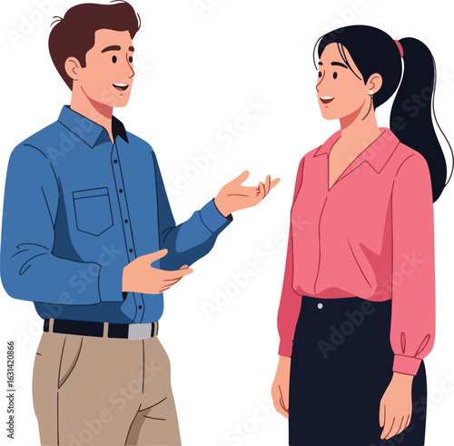 Two Business Colleagues Engaging in a Friendly Discussion