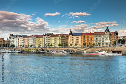 Photography Prague Historic buildings Old Town along Vltava River Czech Republic