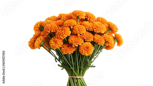 Beautiful bouquet of colorful orange and yellow flowers in a vase