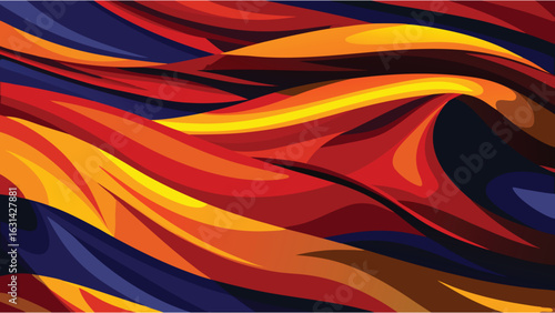 Abstract Flowing Wave Pattern Colorful Dynamic Background Design Element Gradient