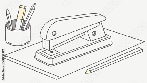 Stapler Line Art Illustration