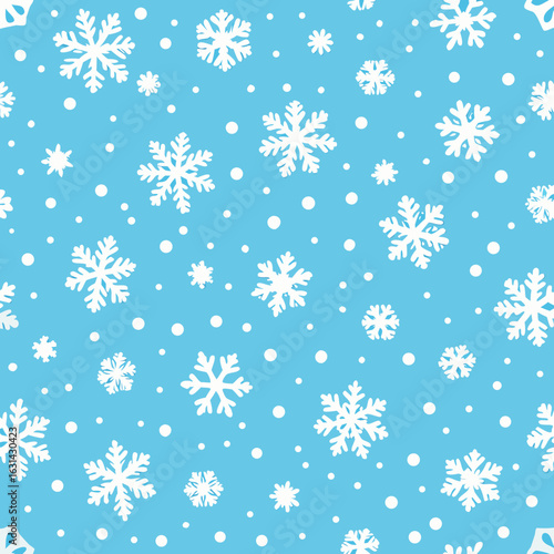 Winter Snowflake Pattern – Blue Background Vector
