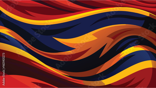 Sunset Ocean Wave Abstract Flowing Background Design Pattern Element Gradient