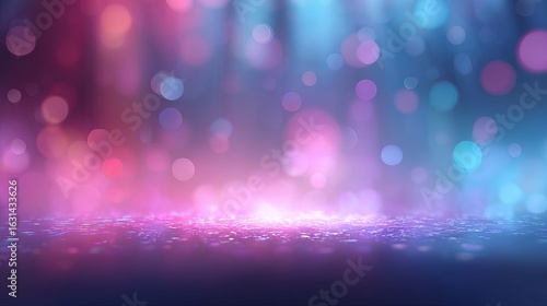 Pink and blue bokeh abstract backdrop with soft gradient glow lighting