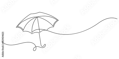 one line drawing umbrella continuous handdrawn minimalism decorative art
