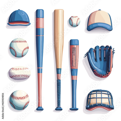 baseball players vector set