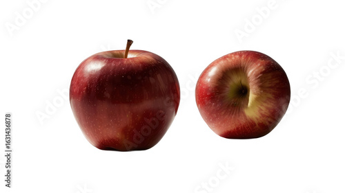 Two Red Apples Against a Black Background