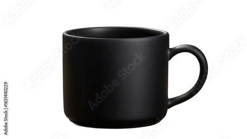 Elegant Matte Black Coffee Mug Against a Black Background